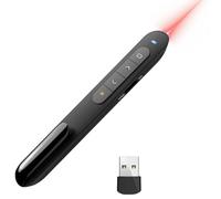 Présentateur sans Fil avec Pointeur Laser Rouge, Télécommande USB 2.4GHz pour PowerPoint, Keynote, Google Slides et PDF, Contrôle des Diapositives, Compatible Windows et Mac