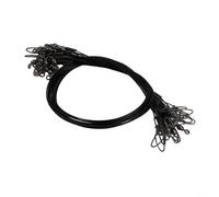 Présentation améliorée des appâts avec fil de pêche en acier de 56,7 kg, pivotant et mousqueton pour pêche en eau salée (noir)