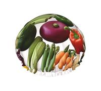 Présentation de divers bonnets de douche pour femme - Double couche - Bonnet de bain épais réutilisable et imperméable avec bande élastique - Bonnet de douche lavable pour homme et femme - Spa salon