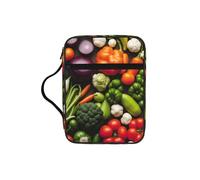 Présentation de divers étui de protection pour la Bible avec imprimé légumes, étui de transport avec poignée durable pour homme et femme