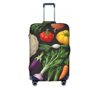 Présentation de divers légumes Imprimés Décoratifs Voyage Bagages Couverture Fermeture Éclair Cachée Valises Anti Rayures Anti-poussière, blanc, Small