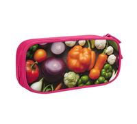 Présentation de divers légumes imprimés sac de papeterie léger pochette stylo école université bureau voyage garçons filles adultes, rose, Taille unique, Ensemble cartable
