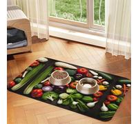 Présentation de divers légumes imprimés tapis de nourriture pour chat tapis d'alimentation pour animaux de compagnie pour le sol fournitures pour animaux de compagnie chien bol d'eau tapis essentiel