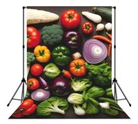 Présentation de divers légumes Toile de fond pour photographie multi-scènes pour fête prénatale, portrait, fête, vidéo et décoration de la maison - 1,5 x 2,1 m