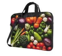 Présentation de divers sacs pour ordinateur portable avec impression de légumes, housse portable à bandoulière unique, compatible avec les modèles de 13 à 15,6 pouces, noir, 14 inch