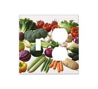 Présentation de diverses plaques murales en forme de légumes, couvercle d'interrupteur décoratif à 2 voies, plaque d'interrupteur électrique, plaque frontale en thermoplastique pour appareil décoratif
