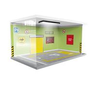 Présentation du site de stationnement Salle de Garage en Acrylique Stand-PVC avec lumière USB, Support Mural pour Les Voitures modèles dans Une échelle 1:24 | Vitrine du collectionneur pour la