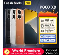 【Présentation Mondiale】POCO X8 5G Smartphone Version mondiale 8340 mAh de batterie 67W HyperCharge Snapdragon® 6s Gen 4 6,83" écran 1,5K NFC noir