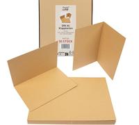 PresentFill® Lot de 50 cartes pliantes vierges - Marron naturel - Format A6 - Idéales pour concevoir, écrire ou imprimer vous-même des cartes - Conviennent pour enveloppes C6