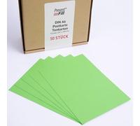 PresentFill® - Lot de 50 cartes postales vierges - Vert pomme - 210 g/m² - Format A6 - 105 x 148 mm - Pour personnaliser, écrire ou imprimer comme carton de bricolage