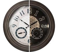 PRESENTIME & Co. Horloge Murale Lumineuse pour extérieur, étanche, décoration de Maison Vintage et élégante pour Jardin, terrasse et Piscine, avec thermomètre et hygromètre, Grande Taille, 45,6 cm