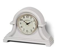 PRESENTIME & Co. Napoléon Horloge de cheminée, Vintage Farmhouse, 33 x 25 cm, vitre bombée, Mouvement à Quartz, boîtier en Plastique ABS, Gris crème (décoration intérieure/Table)