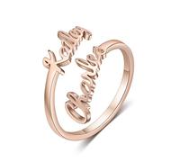 Presentimental Bagues Personnalisées avec Noms Bagues de Promesse pour Femmes BFF Bagues de Fiançailles Cadeau Personnalisés pour Anniversaire, la Saint-Valentin, Noël