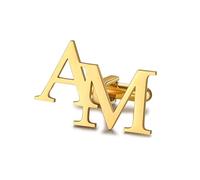 Presentimental Boutons de manchette personnalisés pour homme avec nom gravé A-Z Alphabet Boutons de manchette personnalisés pour papa Cadeau personnalisé pour petit ami/mari/père (2 pièces) (#6)