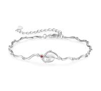 Presentimental Bracelet Femme Personnalisé avec Nom Pierre de Naissance Bracelet Pieds de bébé Infini Bracelet de Famille Cadeau pour Maman Fille Noël Fête des mères (1 nom)