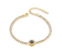 Presentimental Bracelet Personnalisé Femme avec Photo Cadeau pour la Fête Des Mères Anniversaire Noël Bracelet Infini Cadeaux Personnalisés pour Maman Fille épouse Petite Amie (Round-Or)