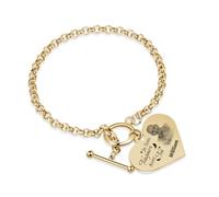 Presentimental Bracelet Souvenir Coeur Ailes Personnalisé avec Nom Photo Bracelet Personnalisé en Acier inoxydable (or)