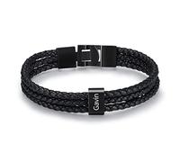 Presentimental Bracelets en cuir Personnalisé pour Homme Bracelet en Noir Argenté avec 1-5 Noms Bracelet en Acier Inoxydable pour Homme Cadeau pour Homme Papa Mari Ami (B, 1 Nom)