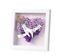 Presentimental Cadeau Fête Des Mères Boîtes-Cadres d'ombre Rose Personnalisé Je t'aime Maman Cadeaux Anniversaire Femme Maman Mamie Boîtes-Cadres avec Noms 8x8 (Violet)