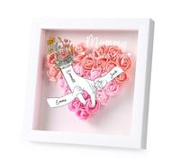 Presentimental Cadeau Fête Des Mères Boîtes-Cadres d'ombre Rose Personnalisé Je t'aime Maman Cadeaux Anniversaire Femme Maman Mamie Boîtes-Cadres avec Noms 8x8 (Rose)