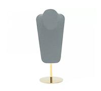 Présentoir 14 "gris velours collier affichage 3D bijoux buste support chevalet chaîne tour for maison chambre Range-bijoux