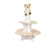 PRÉSENTOIR 2 ÉTAGES CARTON OURSON DOUX BÉBÉ 38.5CM Orange, Cuivre, Mandarine