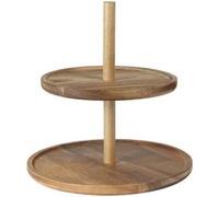Présentoir 2 Étages en Bois "Acacia" 25cm Naturel Marron