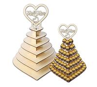 Présentoir 3D en bois à 7 niveaux en forme de cœur avec inscription « Mr & Mrs » pour chocolats, desserts, bonbons - Décoration de mariage, centre de table