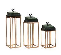 Présentoir 3pcs porte-bague en métal moderne support d'affichage de vitrine bijoux for présentoir décoratif table chevet for bague/ensemble for femmes Range-bijoux