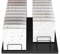 Présentoir à 30 emplacements en métal - Support d'échantillons en porcelaine, support de bureau compact pour les expositions professionnelles et les librairies, solution de vitrine peu encombrante