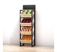 Présentoir à 4 niveaux, grande capacité, support multicouche pour organiser les fruits et légumes sur les marchés de détail