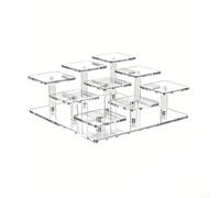 Présentoir à 9 étages en acrylique transparent pour organiser et exposer des boîtes mystères, jouets, gâteaux, desserts, objets de collection et figurines (transparent)