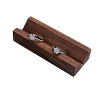 Présentoir à bagues en bois de noyer avec rainure en V pour boucles d'oreilles, bagues de doigt - Base de rangement pour bijoux, présentoirs, bagues (M)