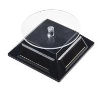 Présentoir à bijoux avec plateau rotatif à 360 degrés à énergie solaire pour produits en cristal, téléphones portables, montres, petits accessoires (noir)