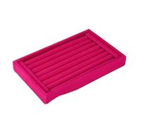 Présentoir à bijoux, bagues, boucles d'oreilles, boutons de manchette, boîte de rangement, plateau plat empilable en bois, présentoir de rangement Pour D'Oreilles(Rose Red)