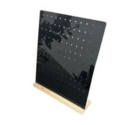 Présentoir à bijoux en acrylique avec base en bois 120 trous pour boucles d'oreilles à tige et broches Noir 20 x 25,5 cm