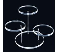 Présentoir à bijoux en acrylique transparent à 3 plateaux pour bagues, boucles d'oreilles, colliers, plusieurs couches pour chambre à coucher, coiffeuse (couleur transparente)