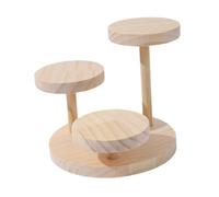 Présentoir à bijoux en bois avec étagères rondes pour figurines et montres 18 x 17 cm