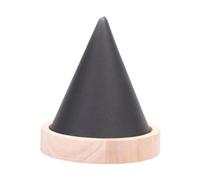 Présentoir à bijoux en bois en forme de cône pour bracelet, collier, armoire, commode, vitrine de magasin, 9,5 x 11 x 1,7 cm - Noir