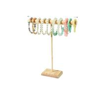 Présentoir à bijoux en bois massif, 2 ensembles, support multifonctionnel for Bracelets, colliers, bandeaux for cheveux pour Bracelet Montre Élastique(L)