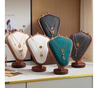 Présentoir à bijoux en bois pour colliers, modèle haut de gamme, accessoires de vitrine de comptoir vert