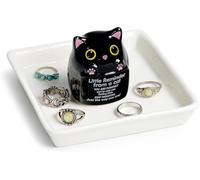 Présentoir à bijoux en forme de chat noir de 12 cm sur le thème « You Are Purrfect » avec citation inspirante, cadeau pour les amoureux des chats, femmes, filles, anniversaire, Noël, organisateur de