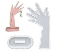 Présentoir à bijoux en forme de main - Support de présentation de bijoux | Moule en silicone en forme de main, support de boucles d'oreilles, bagues en résine, moule pour bagues pour femme