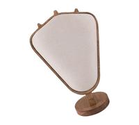 Présentoir à bijoux en lin naturel avec base triangulaire pour collier et pendentif, présentoir en tissu de lin, support de pendentif en bois pour colliers, accessoires de magasin durable, plateau en