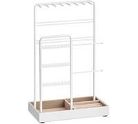 Presentoir a bijoux, en Métal, Plateau en Velours, pour Colliers, Bracelets, Boucles d’Oreilles, Pinces, Bagues, Blanc