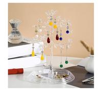 Présentoir à bijoux en plastique, 3 couleurs, forme d'arbre oiseaux, tour de rangement tendance for boucles d'oreilles, colliers, bagues et bracelets(10)