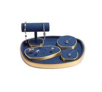 présentoir à bijoux Ensemble de plateaux à bijoux de 5 pièces avec doublure en microfibre douce for affichage de vente au détail à domicile