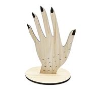 Présentoir à bijoux et présentoirs - 12 x 17,8 x 7 cm - Support esthétique portable en bois - Support interactif en forme de main pour femme, maison, salon, bureau, table, intérieur