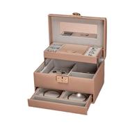 Présentoir à bijoux Leather Jewelry Box with Mirror Lockable Organizer | For Accessories
