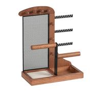 Présentoir à bijoux | Organisateur de rangement avec filet pour boucles d'oreilles - Support à bijoux avec plateau | Pour filles et femmes | Pour bagues, bracelets, dortoir, chambre à coucher, commode